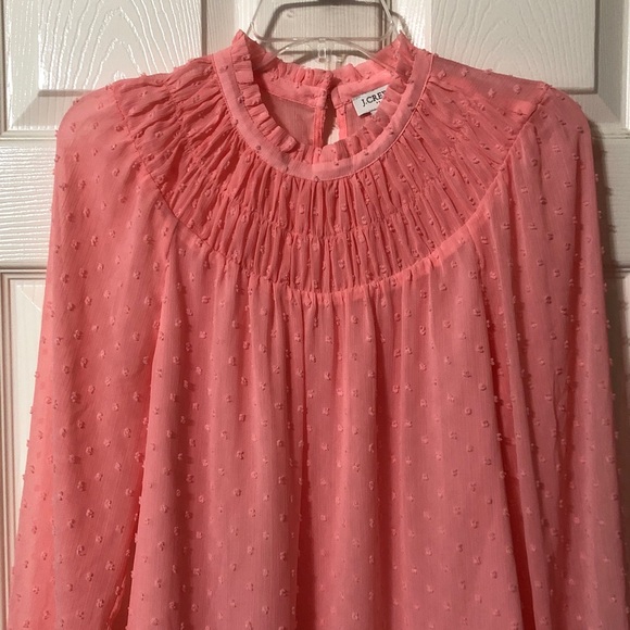 J. Crew Pink Textured Blouse Size Small Long Sleeves Fully Lined - Picture 3 of 7